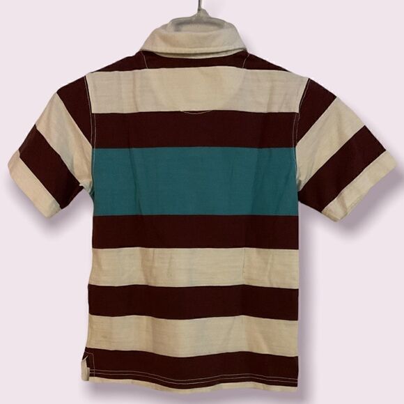 Childrens Place Striped Rugby Short Sleeve Collared Shirt - Picture 2 of 3